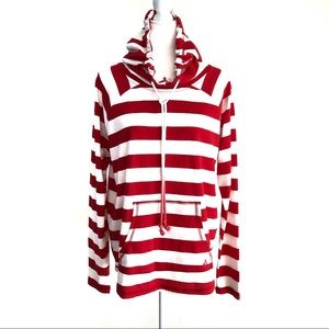 NWT VOLCOM Juniors wallflower pullover red stripes
